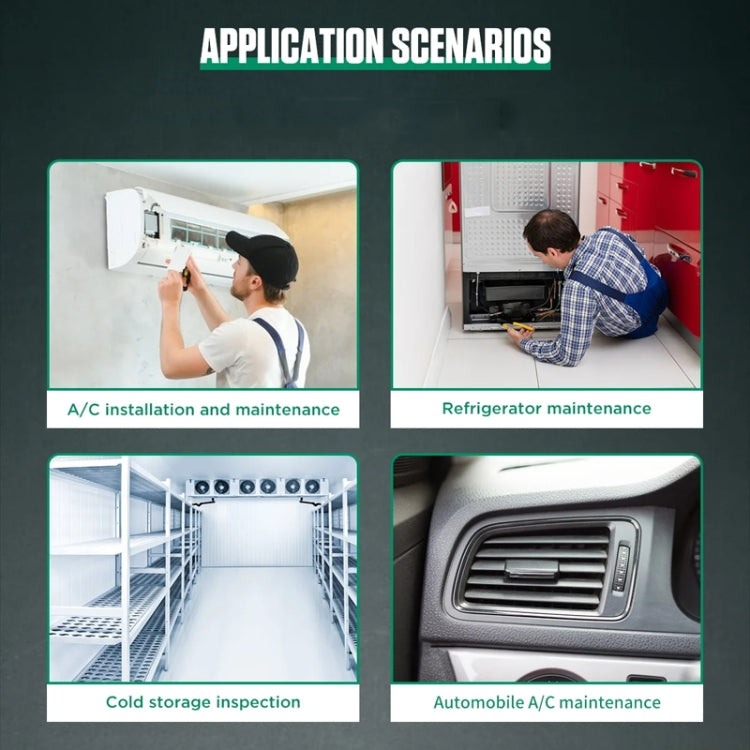 2pcs / Set DUOYI DY523 Automotive Vacuum Pressure Gauge Liquid Charge Fluorine Repair Electronic Refrigerant Meter