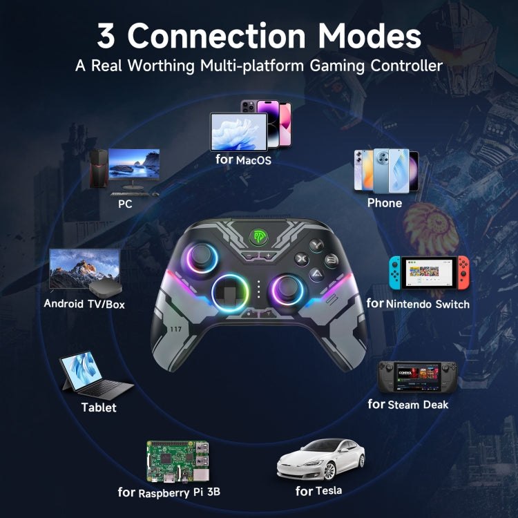 EasySMX X15 Hall Joystick Trigger RGB Wireless Gamepad(Mech)