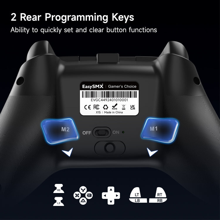 EasySMX X15 Hall Joystick Trigger RGB Wireless Gamepad(Mech)