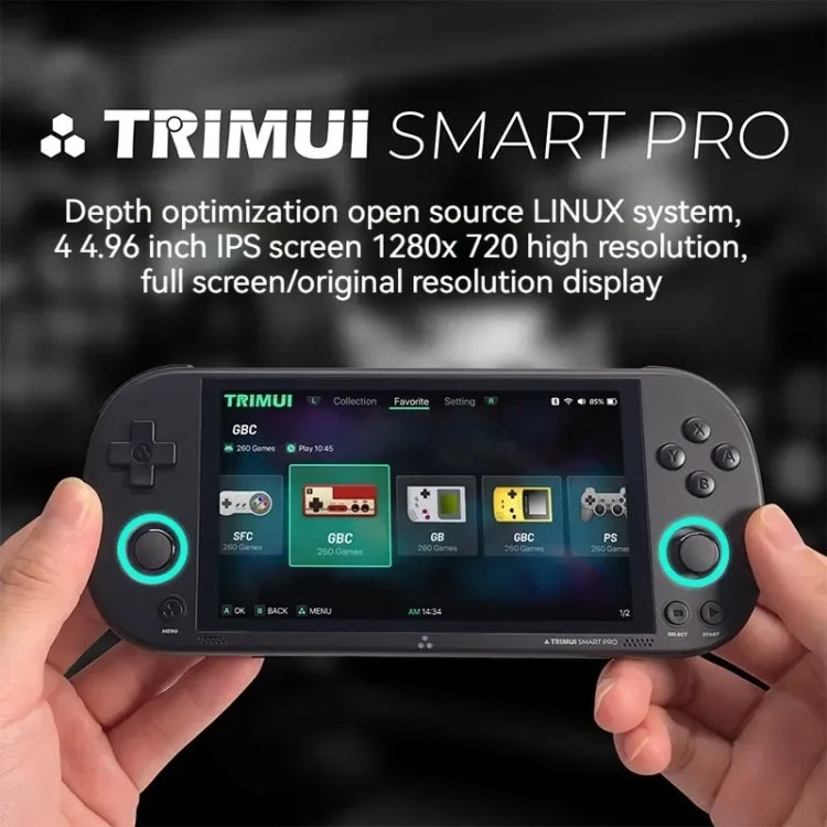 Trimui Smart Pro 4.96 Inch IPS Screen Handheld Game Console Open Source Linux System 64G(White)