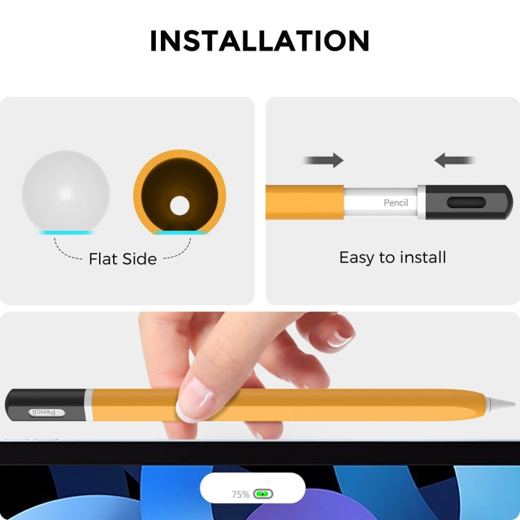 For Apple Pencil 2 AhaStyle JY16-2 Silicone Case Retro Non-slip and Anti-drop Pen Cover(Midnight Blue)