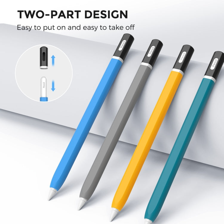 For Apple Pencil 2 AhaStyle JY16-2 Silicone Case Retro Non-slip and Anti-drop Pen Cover(Midnight Blue)