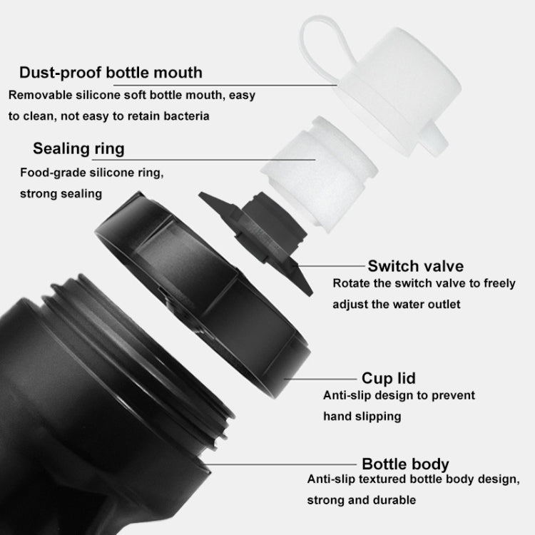 YouGuoLe 600ml PP5 Plastic Outdoor Bicycle Cycling Fitness Squeeze Water Cup(Grey)
