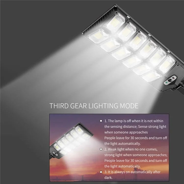 E-SMARTER W789A-6 LED Strong Light Double Row Solar Garden Light Induction Street Lamps
