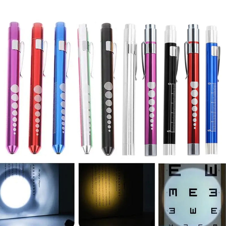 E-SMARTER Multifunctional Pen Flashlight Graduated LED Penlight, Color Random Delivery, Style: Concave Head Yellow Light