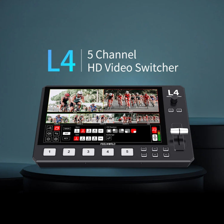 FEELWORLD L4 Multi-Camera Video Mixer Switcher 10.1" Touch Screen USB 3.0 Fast Streaming(AU Plug)
