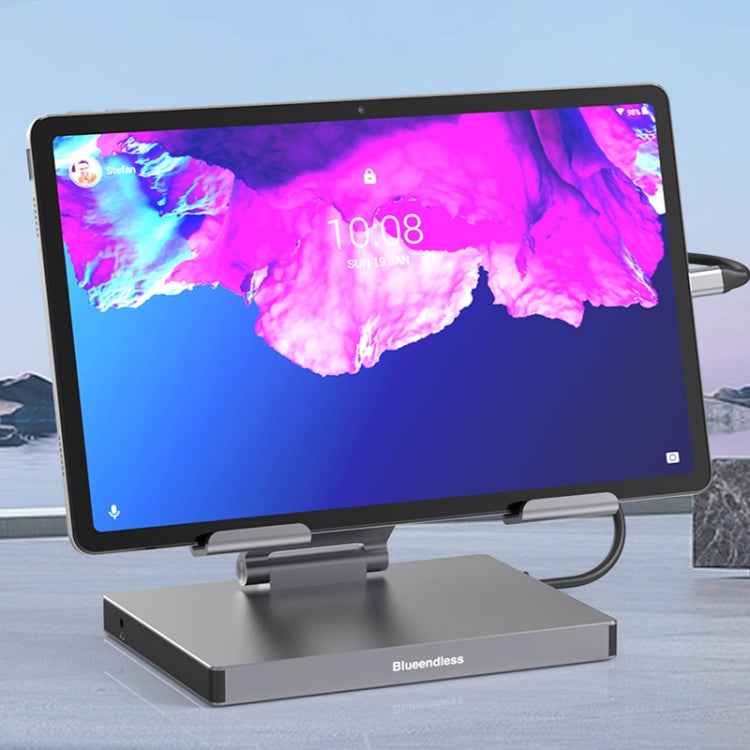 Blueendless 4K/60Hz Multifunctional Folding Tablet Type-C Docking Station Bracket, Spec: 8-in-1