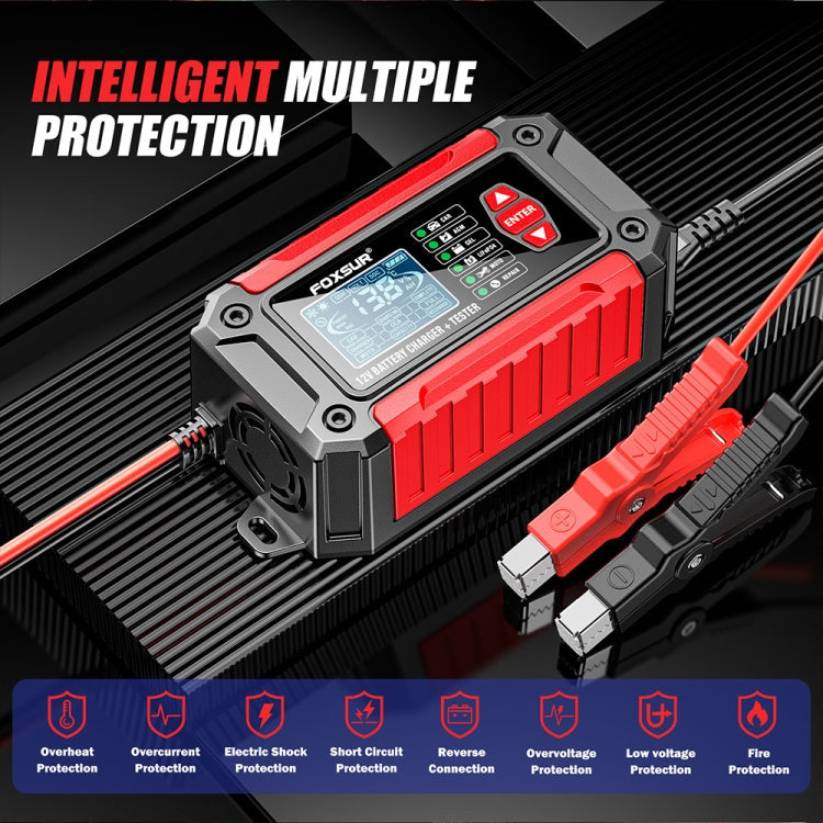 FOXSUR Cars Motorcycles 12V Lithium Cattery Charger With Battery Detection(EU Plug)