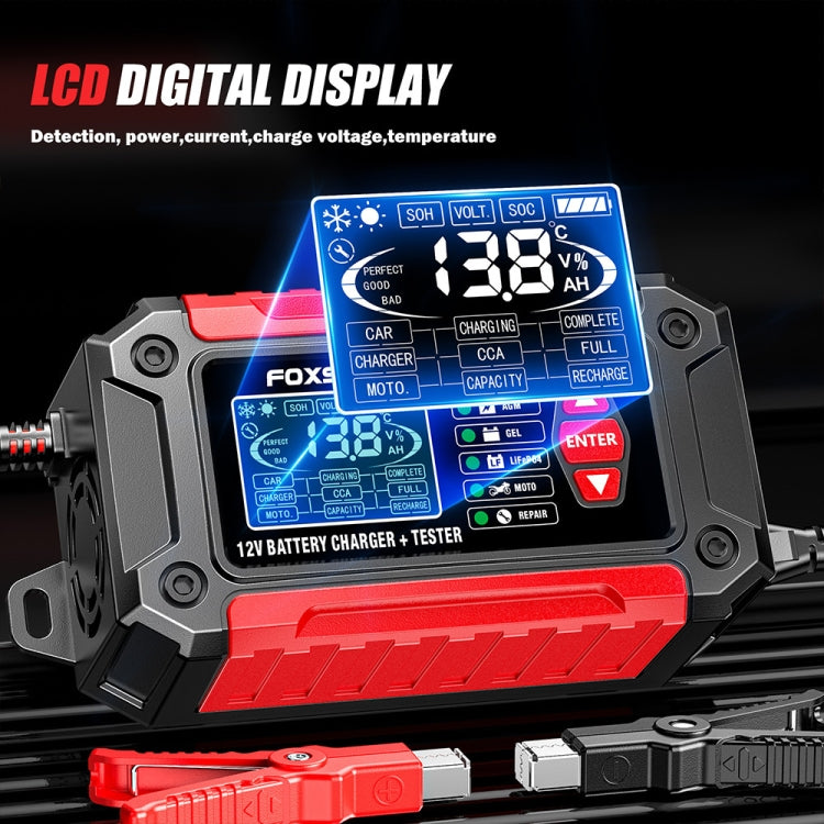 FOXSUR Cars Motorcycles 12V Lithium Cattery Charger With Battery Detection(UK Plug)
