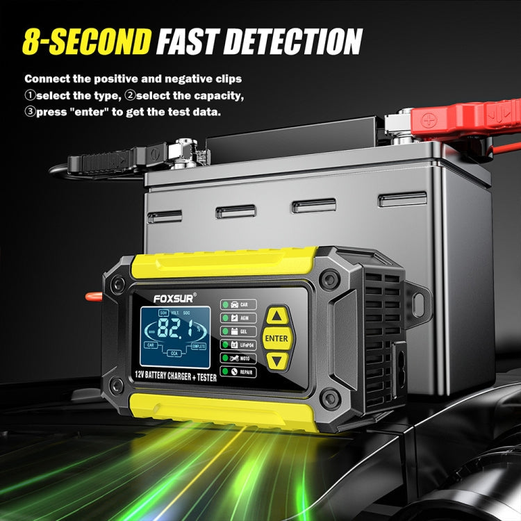 FOXSUR Cars Motorcycles 12V Lithium Cattery Charger With Battery Detection(EU Plug)