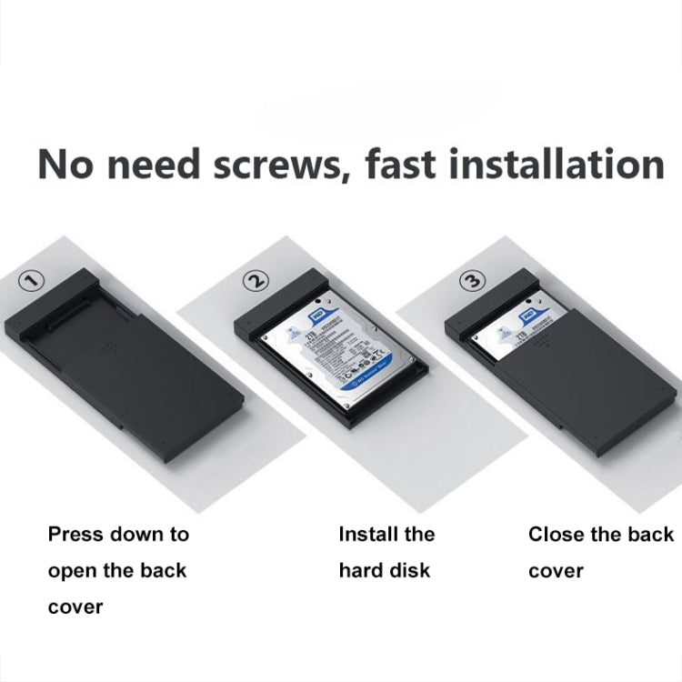 Blueendless MR23S 2.5-inch SATA Mobile Hard Disk Enclosure Tool-free Laptop External SSD, Spec: USB3.0