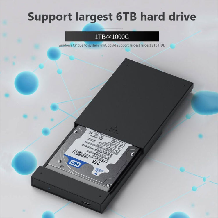 Blueendless MR23S 2.5-inch SATA Mobile Hard Disk Enclosure Tool-free Laptop External SSD, Spec: USB3.0