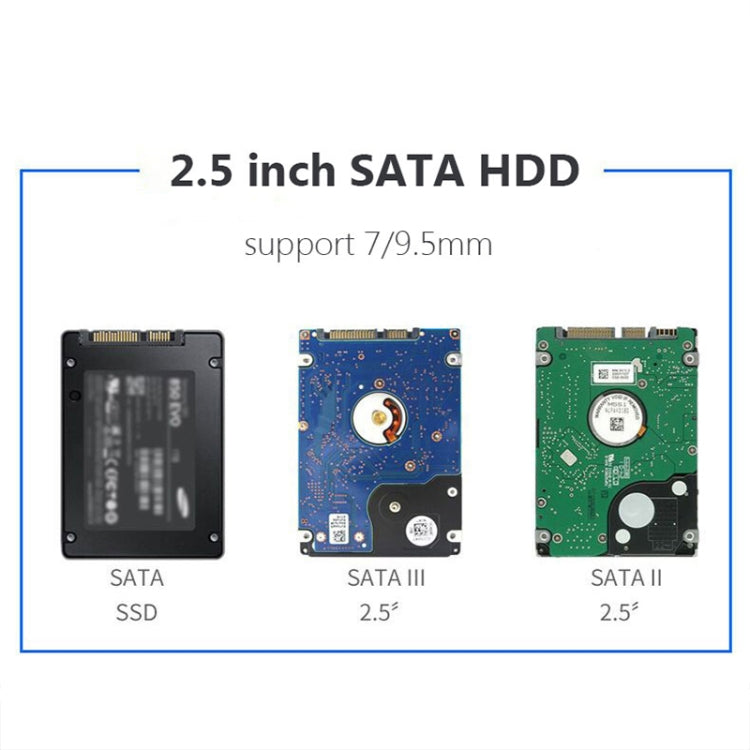 Blueendless MR23S 2.5-inch SATA Mobile Hard Disk Enclosure Tool-free Laptop External SSD, Spec: USB3.0