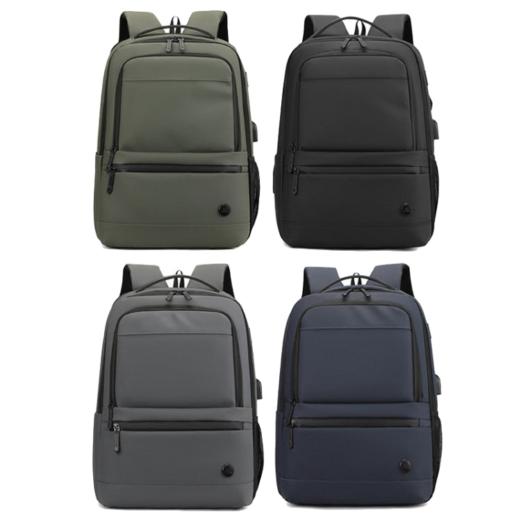 WEPOWER Men Expanded Casual Double Shoulder Bag Multifunctional USB Charging Backpack(Black)