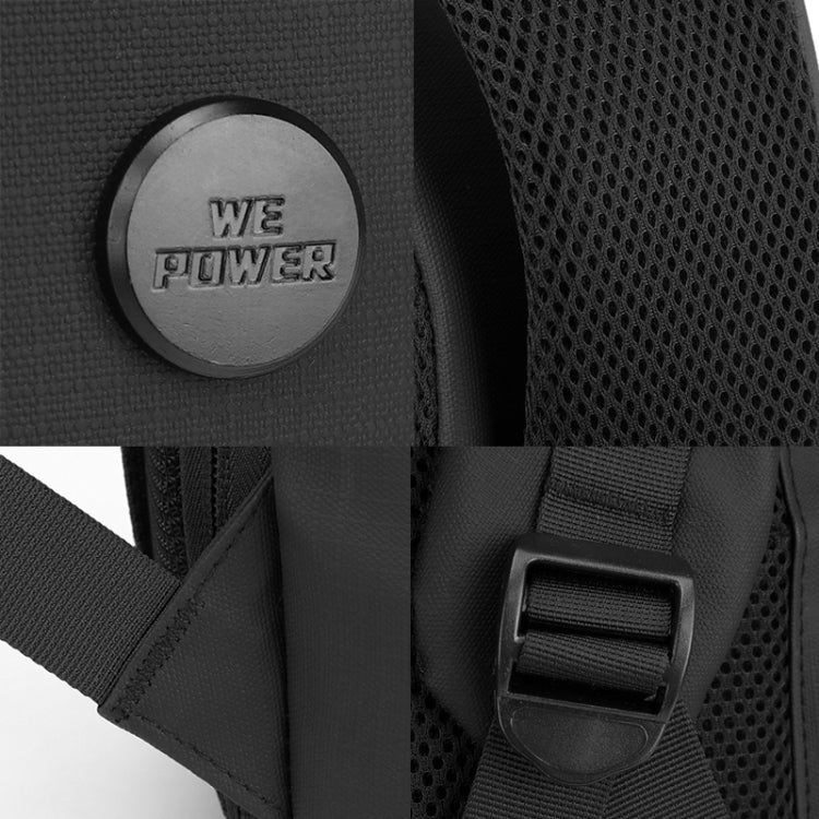 WEPOWER Men Expanded Casual Double Shoulder Bag Multifunctional USB Charging Backpack(Grey)