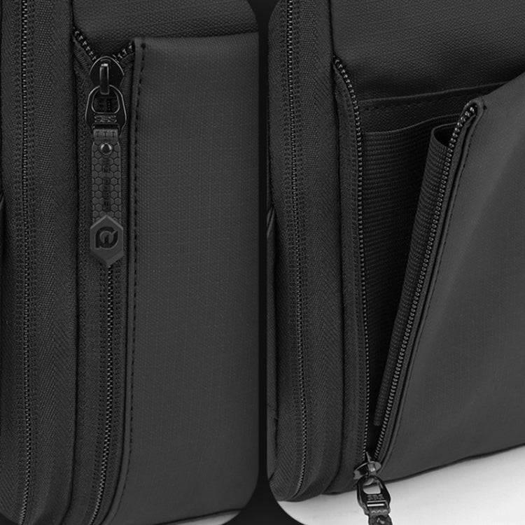 WEPOWER Men Expanded Casual Double Shoulder Bag Multifunctional USB Charging Backpack(Black)