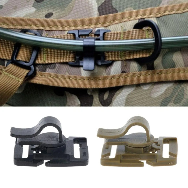 AOTU AT9005 2pcs Adjustable Water Bag Clip 360 Degree Rotatable Outdoor Backpack Accessories Drinking Bag Tube Clip(Mud Color)