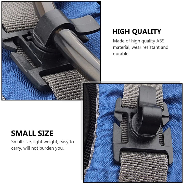 AOTU AT9005 2pcs Adjustable Water Bag Clip 360 Degree Rotatable Outdoor Backpack Accessories Drinking Bag Tube Clip(Mud Color)