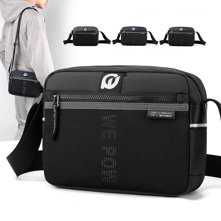 WEPOWER Men Outdoor Casual Nylon Crossbody Bag Single Shoulder Satchel(Black)