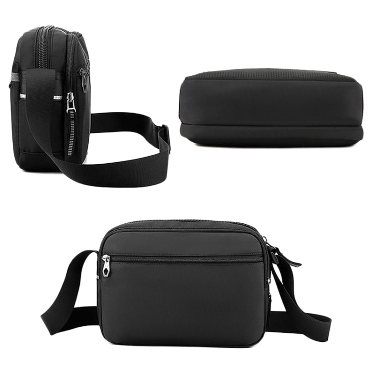 WEPOWER Men Outdoor Casual Nylon Crossbody Bag Single Shoulder Satchel(Black)