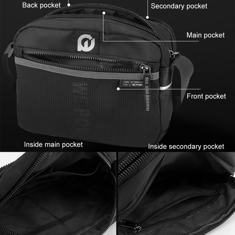 WEPOWER Men Outdoor Casual Nylon Crossbody Bag Single Shoulder Satchel(Black)