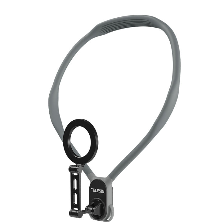 TELESIN MNM-002 Magsafe Magnetic Suction Mobile Phone Hanging Neck POV Viewing Angle Lazy Stand(Gray)