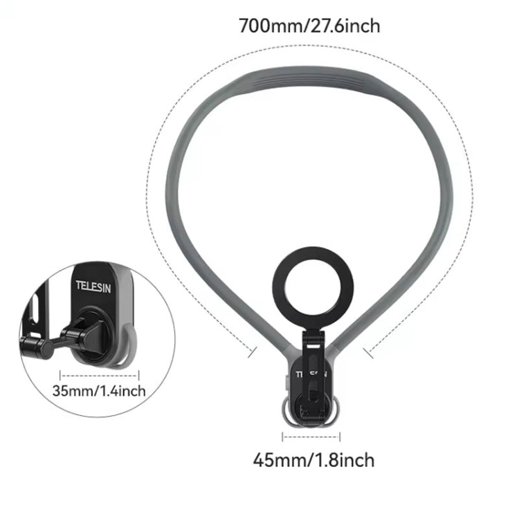 TELESIN MNM-002 Magsafe Magnetic Suction Mobile Phone Hanging Neck POV Viewing Angle Lazy Stand(Blue)