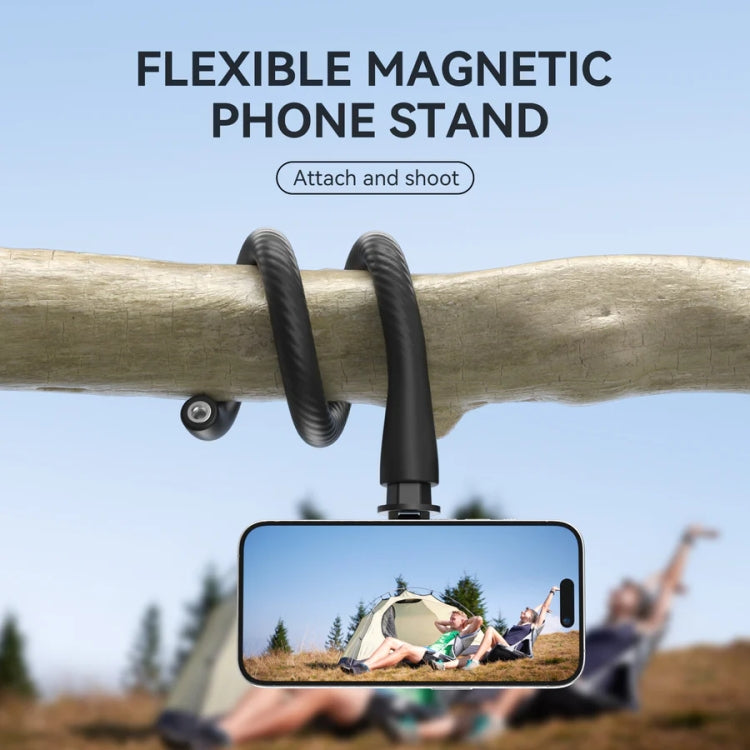 TELESIN P3-FM-01 Flexible Magnetic Fast Disassembly Magsafe Mobile Phone Bracket Sports Camera Entangled Fixed Holder(Blue)