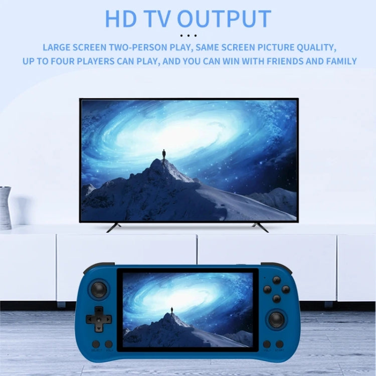 POWKIDDY X55 Game Console 5.5 Inch 1280 X 720 IPS Screen RK3566 Linux System Open-Source Retro Video Player 16GB+256GB(Blue)