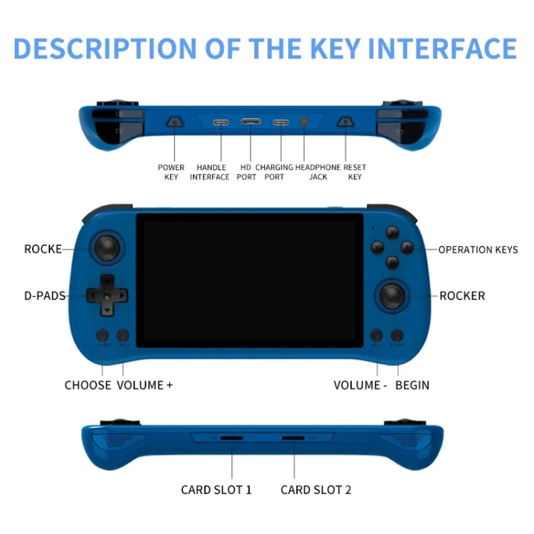 POWKIDDY X55 Game Console 5.5 Inch 1280 X 720 IPS Screen RK3566 Linux System Open-Source Retro Video Player 16GB+64GB(Black)