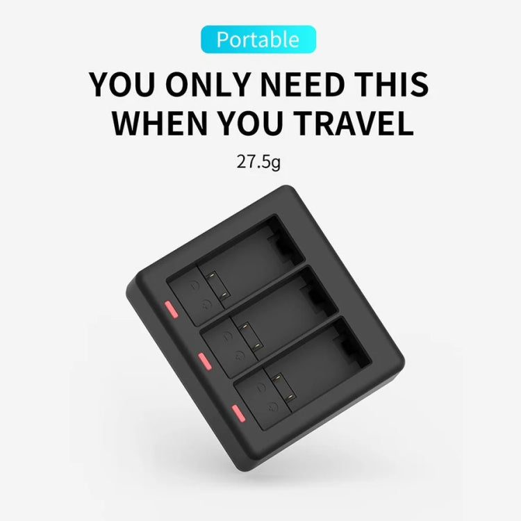 TELESIN GP-BCG-902 Battery 3 Slots Charger For GoPro HERO12 Black / HERO11 Black / HERO10 Black / HERO9 Black