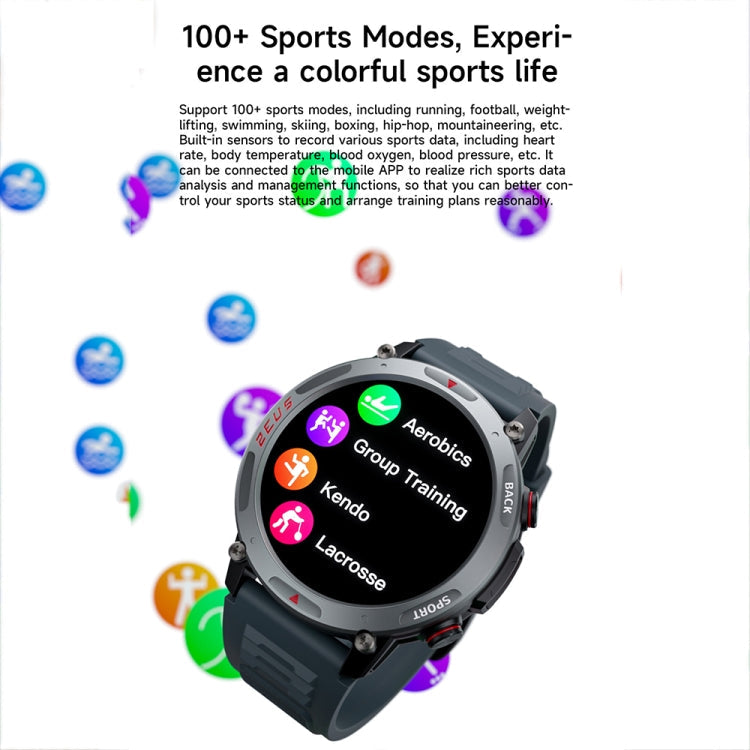 LOKMAT ZEUS4 PRO 1.43-Inch IP68 Waterproof Health Monitoring Bluetooth Call Smart Watch(Black)
