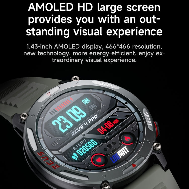 LOKMAT ZEUS4 PRO 1.43-Inch IP68 Waterproof Health Monitoring Bluetooth Call Smart Watch(Light Grey)