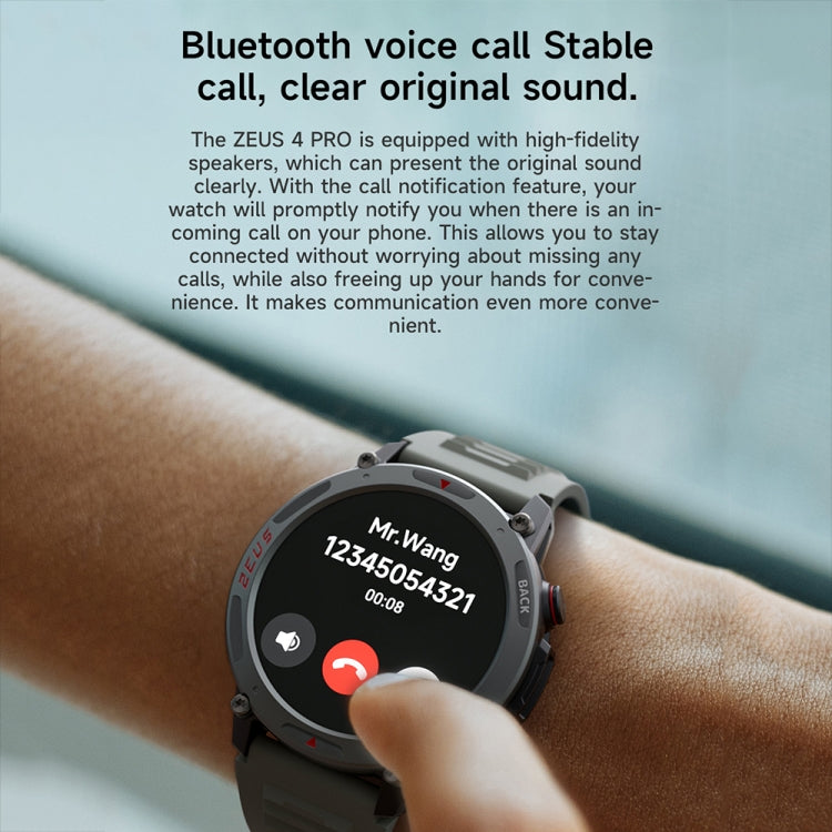 LOKMAT ZEUS4 PRO 1.43-Inch IP68 Waterproof Health Monitoring Bluetooth Call Smart Watch(Light Grey)
