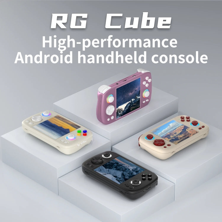ANBERNIC RG Cube Retro Handheld Game Console With 3.95 Inch Screen T820 CPU Android 13 RGB Light With 128G TF Card(Gray)