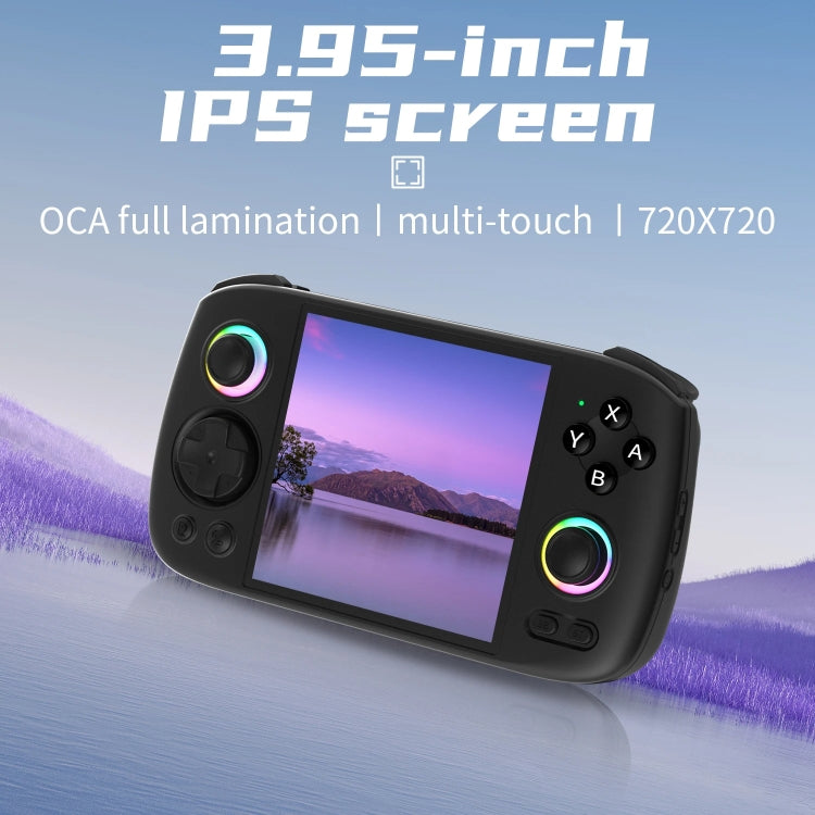 ANBERNIC RG Cube Retro Handheld Game Console With 3.95 Inch Screen T820 CPU Android 13 RGB Light With 128G TF Card(Gray)