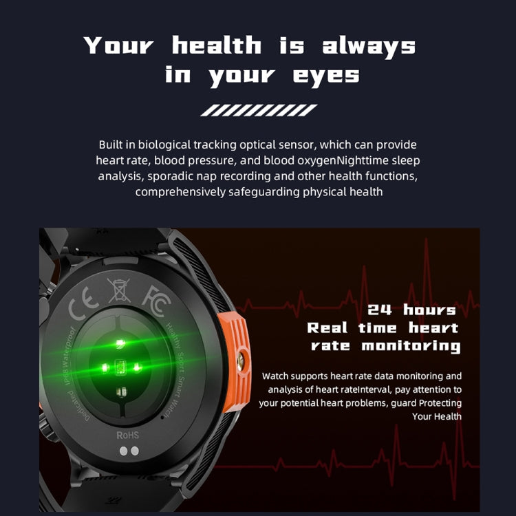 LOKMAT ZEUS6 PRO 1.46-Inch IP68 Waterproof SOS Flashlight Bluetooth Smart Watch(Blue)