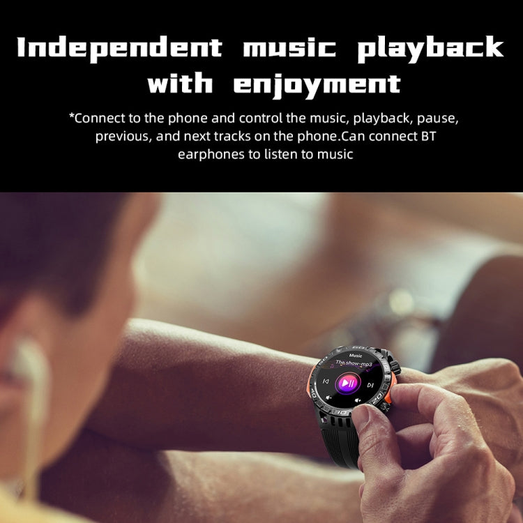 LOKMAT ZEUS6 PRO 1.46-Inch IP68 Waterproof SOS Flashlight Bluetooth Smart Watch(Brick Red)