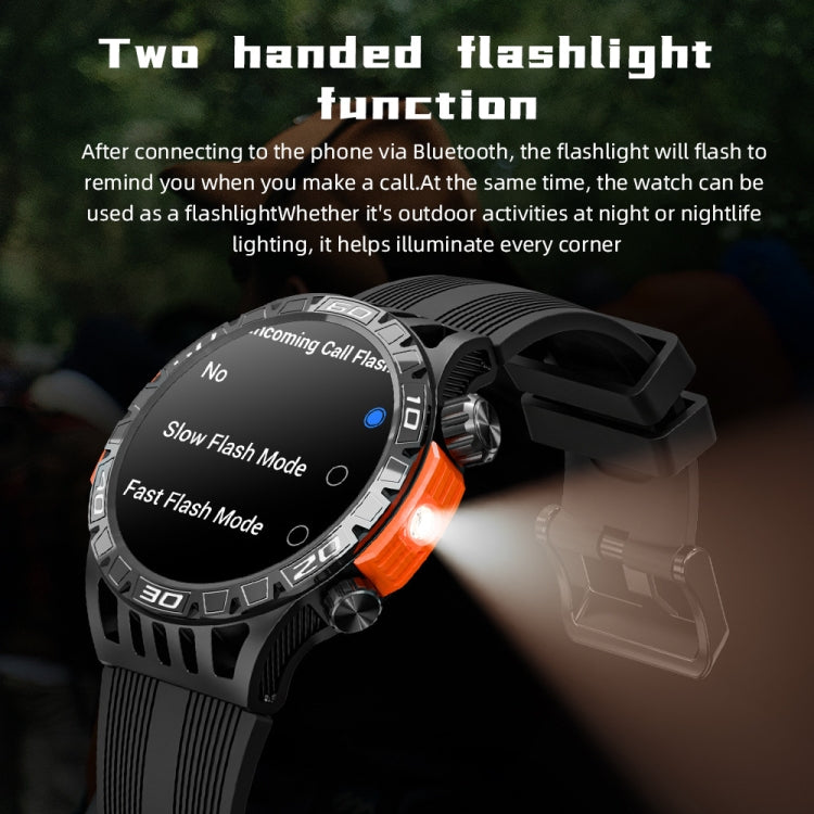 LOKMAT ZEUS6 PRO 1.46-Inch IP68 Waterproof SOS Flashlight Bluetooth Smart Watch(Blue)