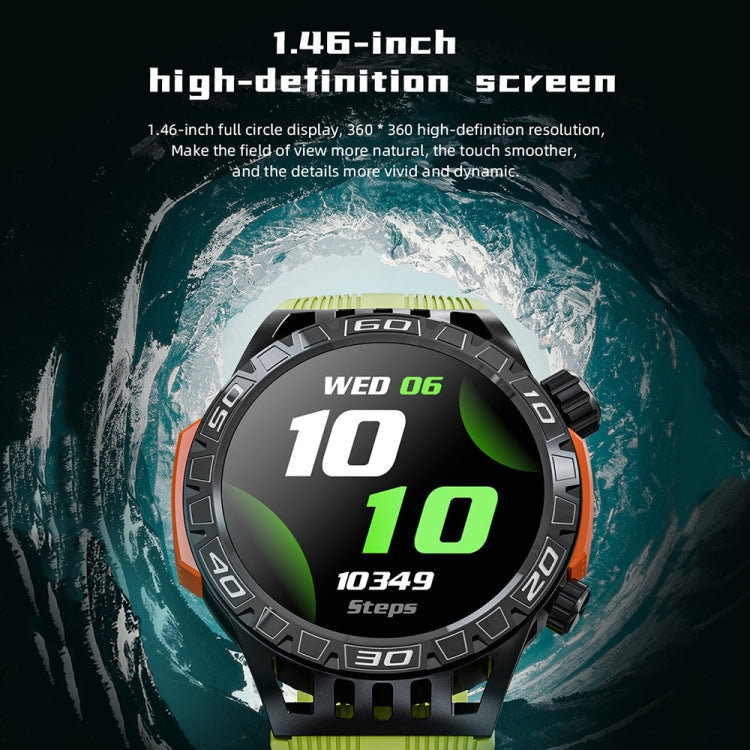 LOKMAT ZEUS6 PRO 1.46-Inch IP68 Waterproof SOS Flashlight Bluetooth Smart Watch(Blue)