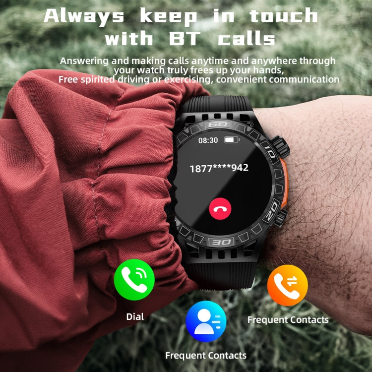 LOKMAT ZEUS6 PRO 1.46-Inch IP68 Waterproof SOS Flashlight Bluetooth Smart Watch(Yellow Green)