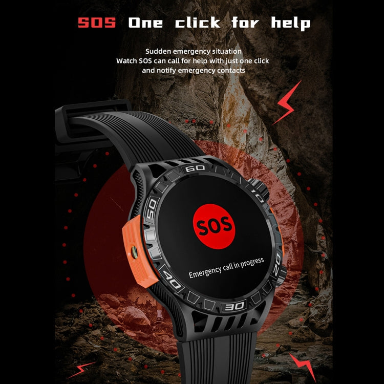LOKMAT ZEUS6 PRO 1.46-Inch IP68 Waterproof SOS Flashlight Bluetooth Smart Watch(Black)
