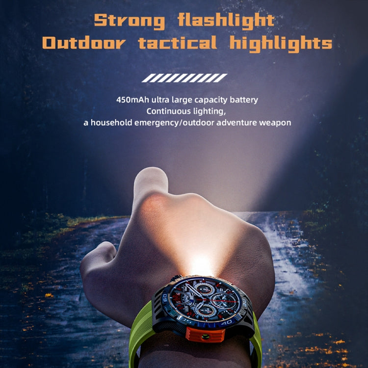 LOKMAT ZEUS6 PRO 1.46-Inch IP68 Waterproof SOS Flashlight Bluetooth Smart Watch(Brick Red)