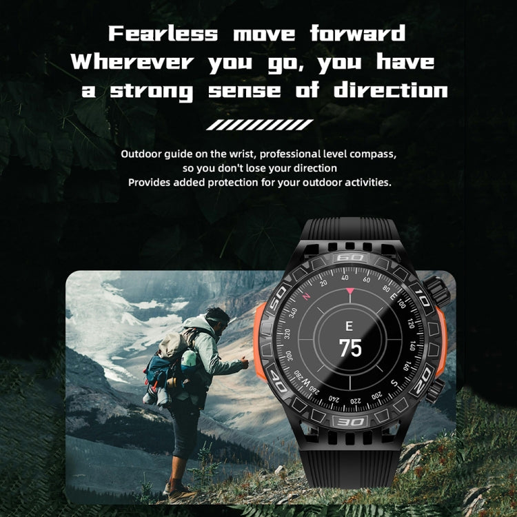 LOKMAT ZEUS6 PRO 1.46-Inch IP68 Waterproof SOS Flashlight Bluetooth Smart Watch(Brick Red)