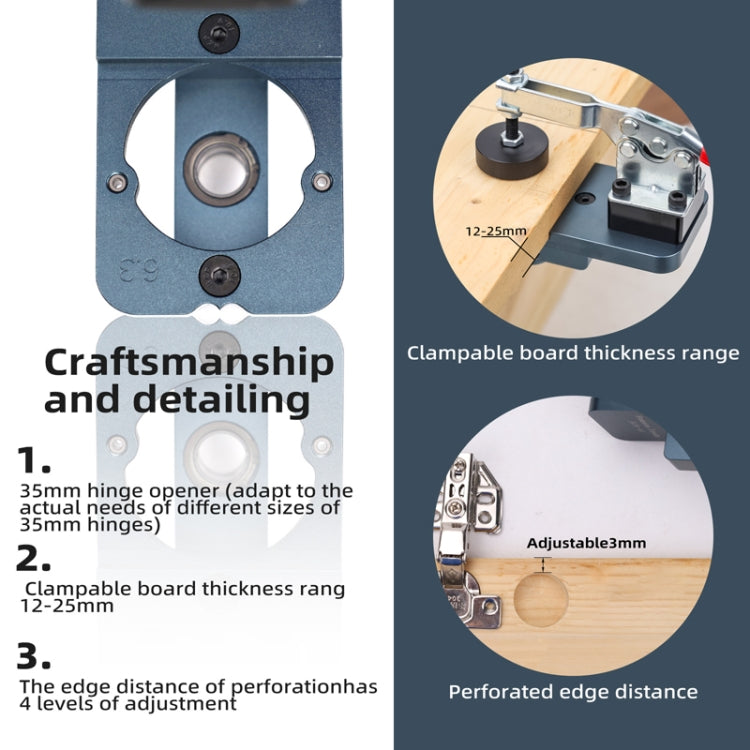 Fonson 35MM Hole Spacing Woodworking Cabinet Door Hinge Hole Opener(JL35-A1)