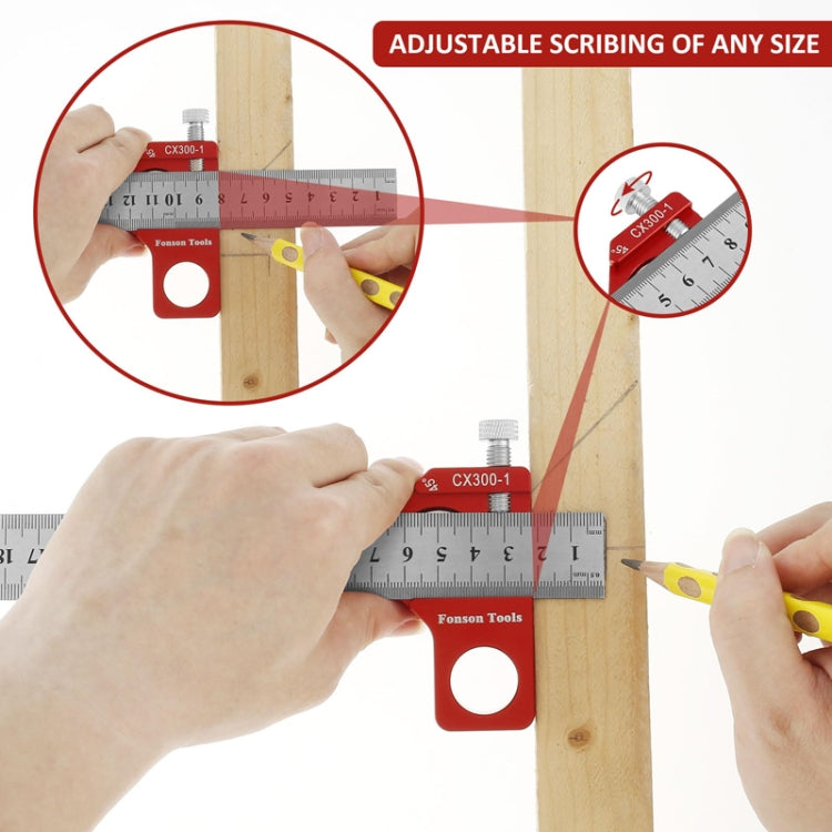 Fonson Woodworking Marking Square Ruler Measuring Tool(Main Body)