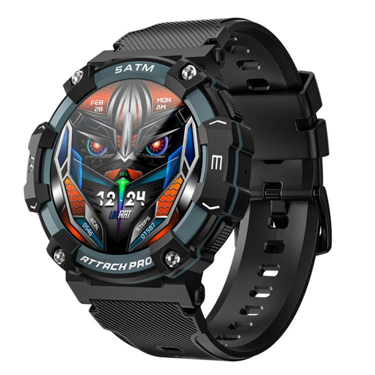 LOKMAT ATTACK 2 PRO 1.39-Inch 5ATM Waterproof Health Monitoring Bluetooth Smart Watch(Gray)