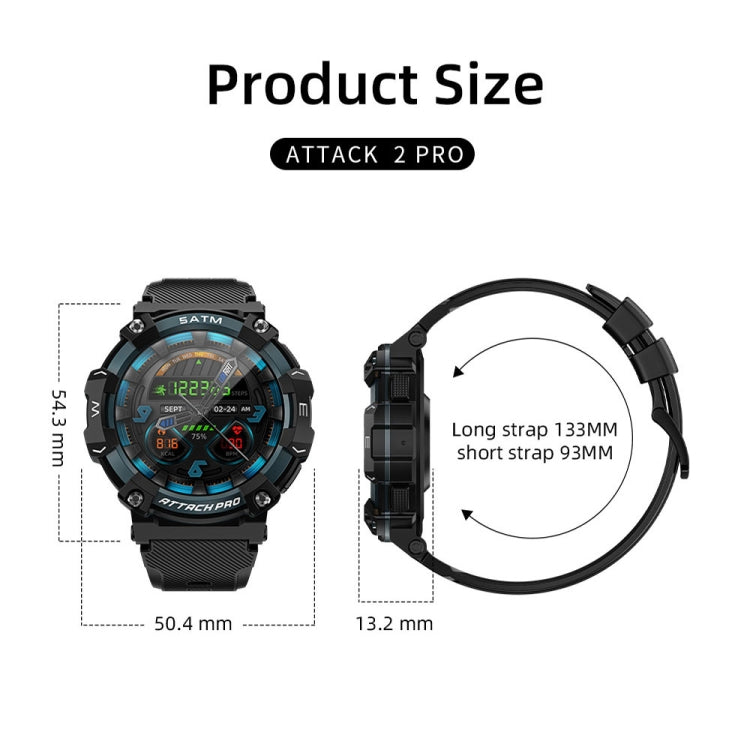 LOKMAT ATTACK 2 PRO 1.39-Inch 5ATM Waterproof Health Monitoring Bluetooth Smart Watch(Silver)