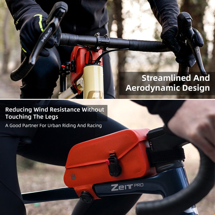 Rhinowalk K33 1.2L Outdoor Cycling Magnetic Waterproof Knob Fixed Bicycle Top Tube Bag(Orange)