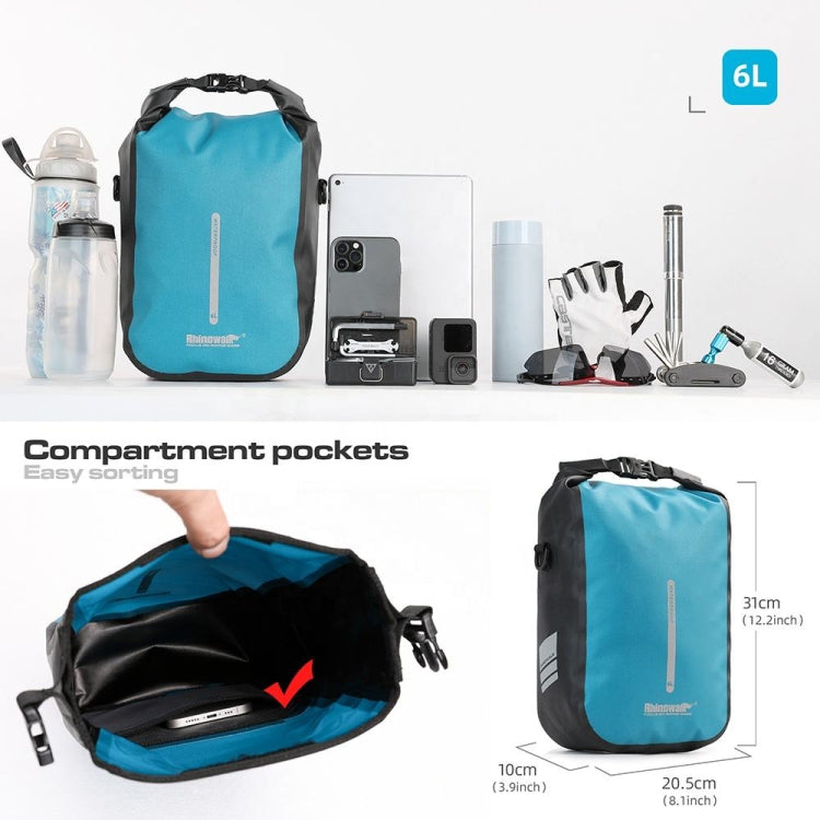Rhinowalk RK406 6L Outdoor Cycling Quick-release Buckle Waterproof Bicycle Front Fork Bag(Blue)